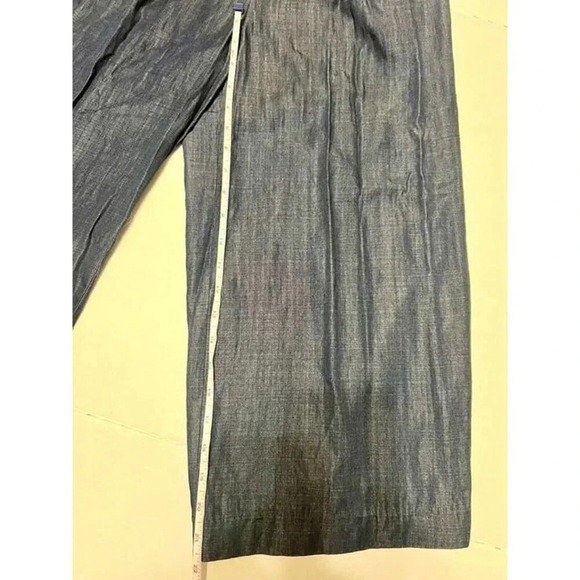 SIZE 0 Tibi High Quality Blue Wide Legged Cullotes Capri Pants Lyocel Cotton - Picture 2 of 7